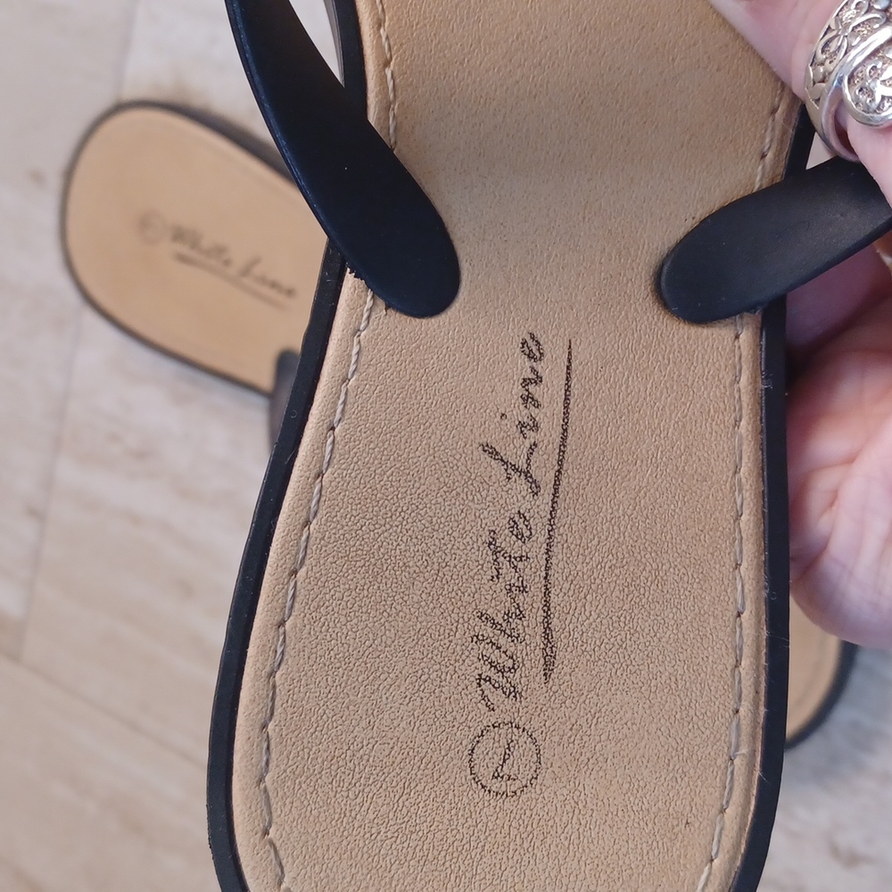 White Line Rhinestone Flip Flops - Picture 3 of 7